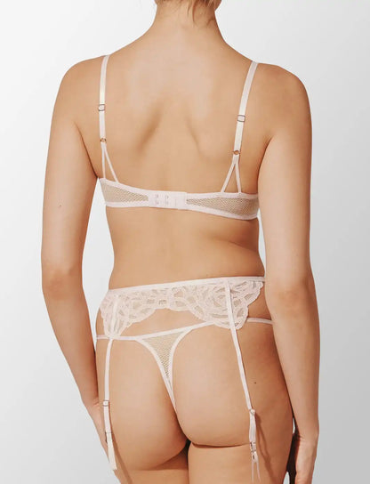Rose Lace Thong & Garter Set