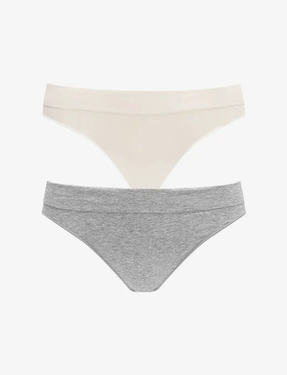 Seamless Stretch Cotton Thong - 2 Pack