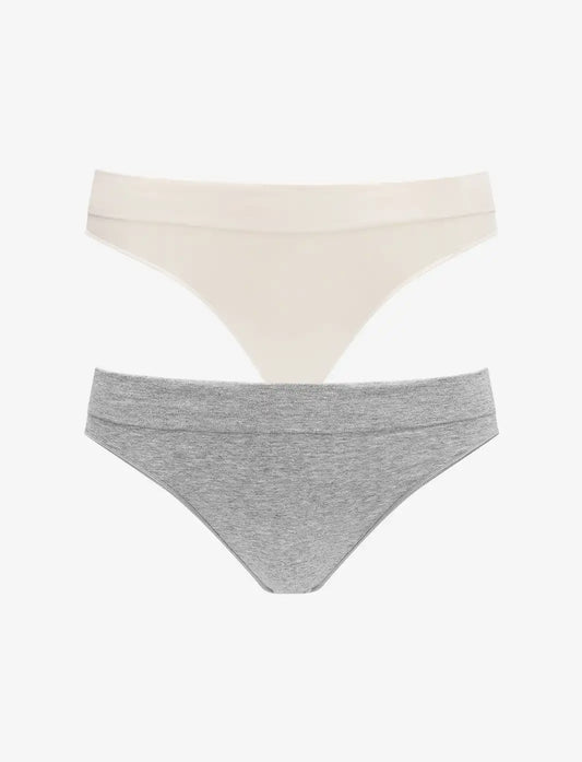 Seamless Stretch Cotton Thong - 2 Pack