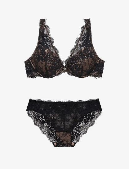 All Day Lace Uplift Plunge  + Bikini Set